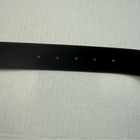 Vintage Moods by Kronos Brown Leather Belt with Brass Buckle Size Medium - Picture 3 of 9